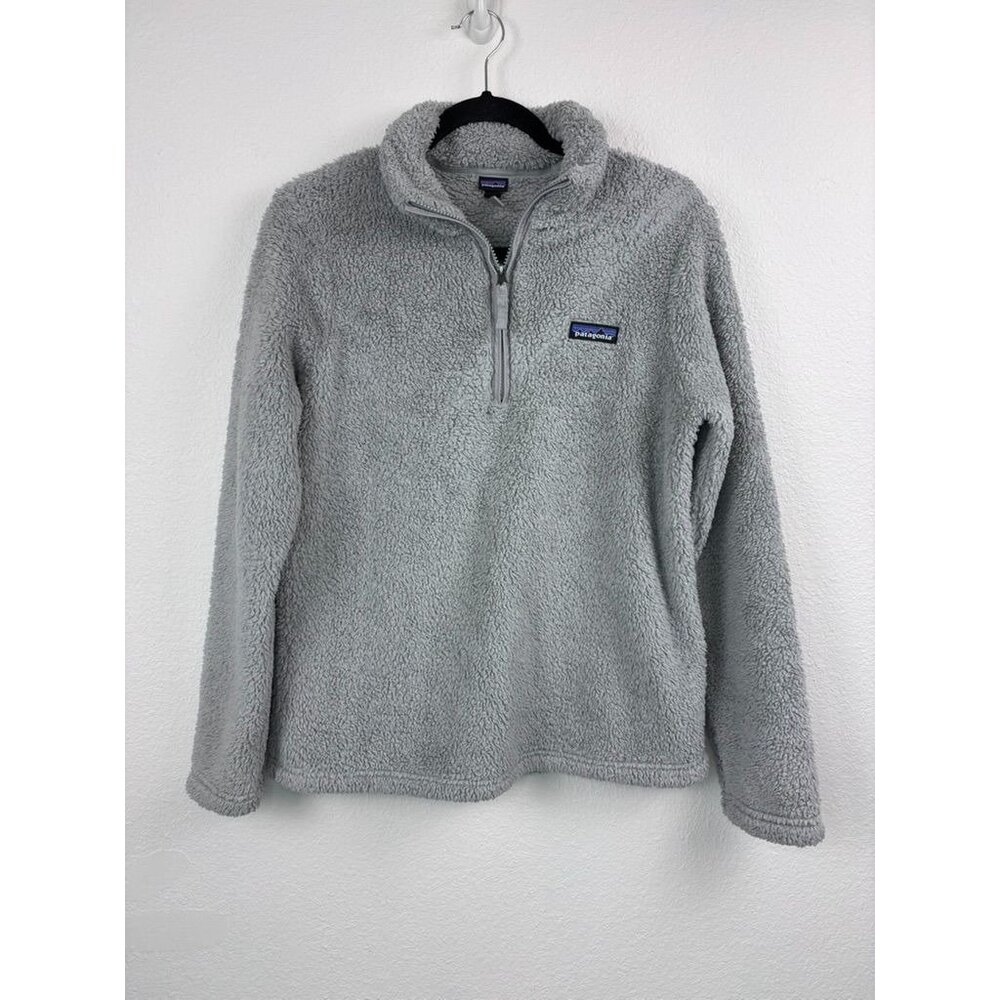 Patagonia women's medium grey Los Gatos 1/4 zip fleece‎ pullover sherpa cozy